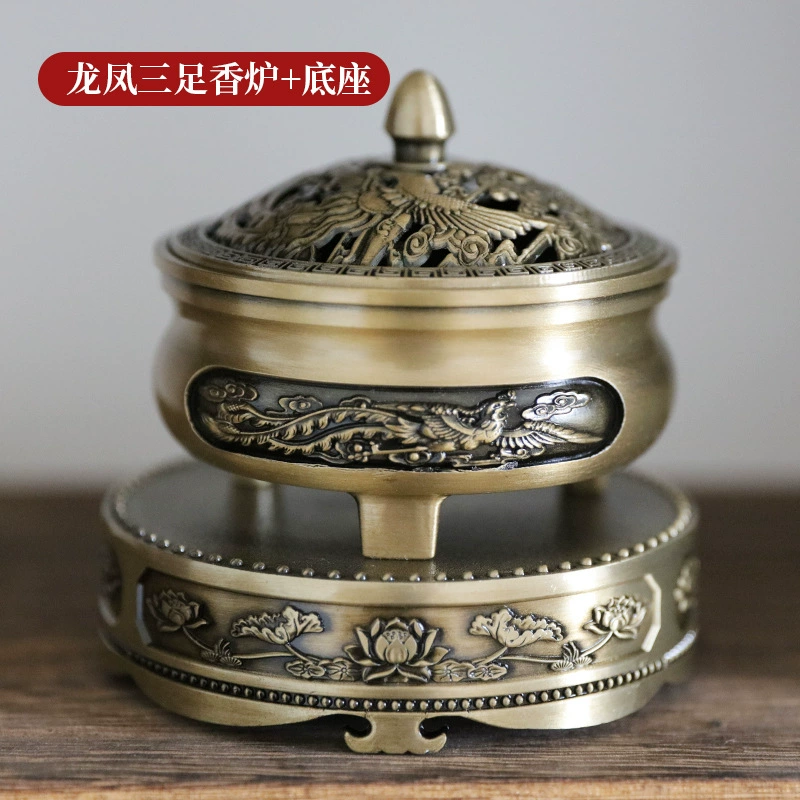 Античный металлический благовоний поднос для ароматизации офиса, украшения, новая коллекция, дракон и феникс