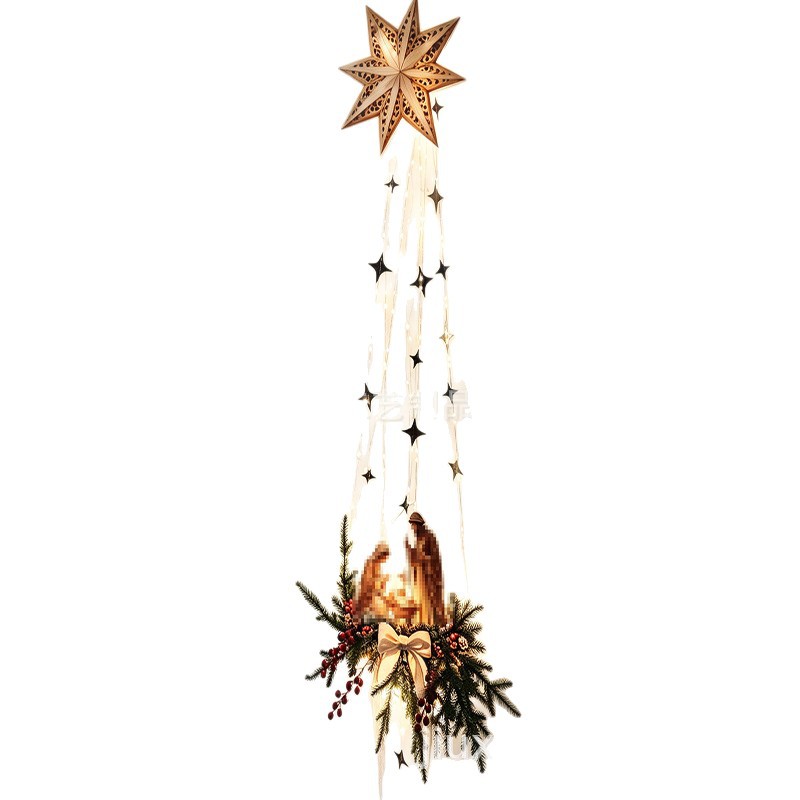 Decoración de Pared del Nacimiento Luminosa de Acrílico con Control Remoto para Hogar en Navidad