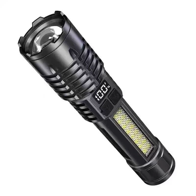 Spotlight with Zoom Function, UV fənərlər - digital-display-side-light-flashlight