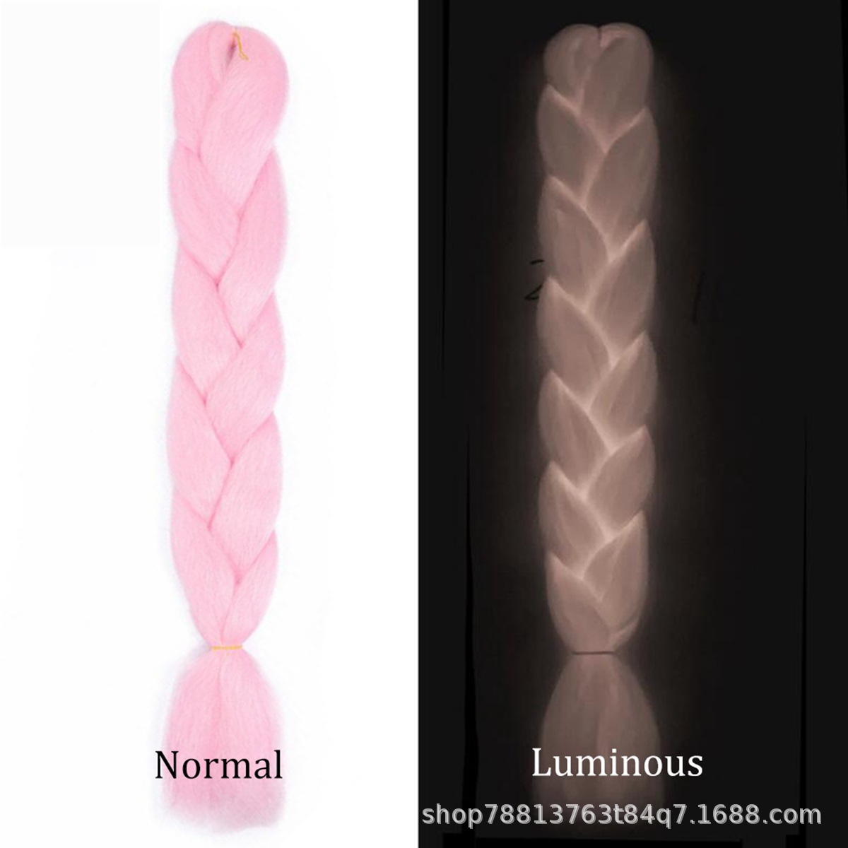 Luminoso trenza grande extensión del pelo color luminoso trenza cola de caballo trenza sucia peluca mujer brillante trenzas