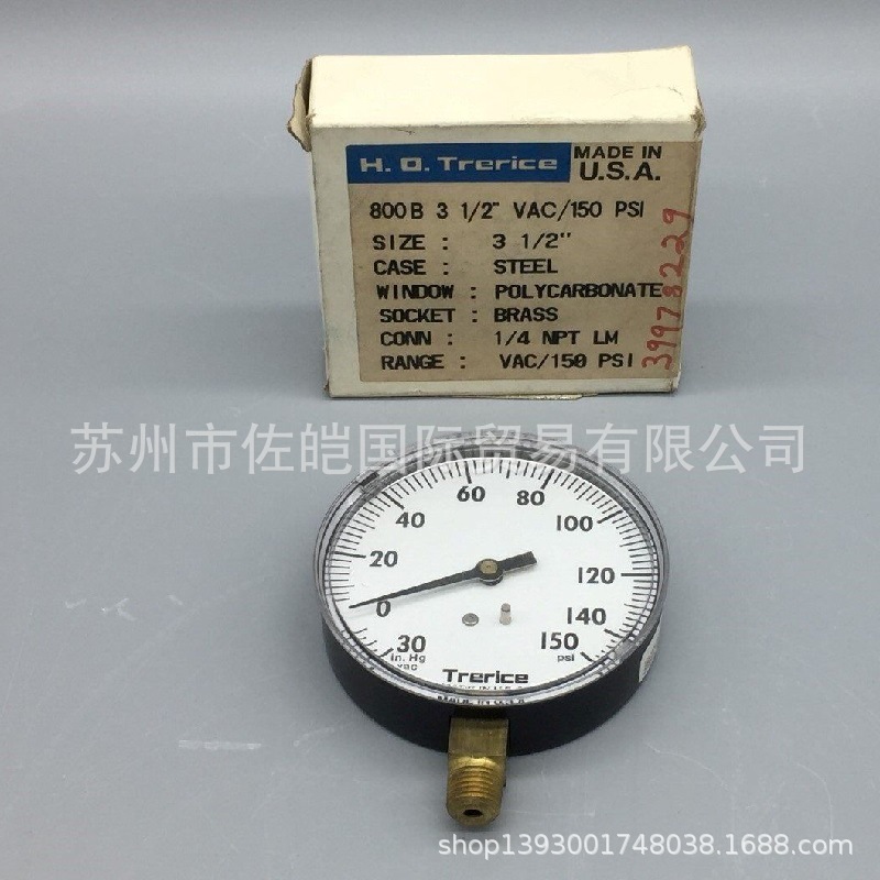 美国Trerice品牌原装800B型号压力表 通过CE和CSA认证真空仪表