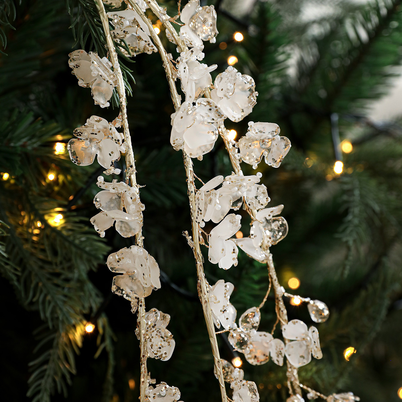Nuevo acrílico de Navidad blanco de cristal polvo adhesivo árbol de Navidad atmósfera creativa de polvo adhesivo decorativo