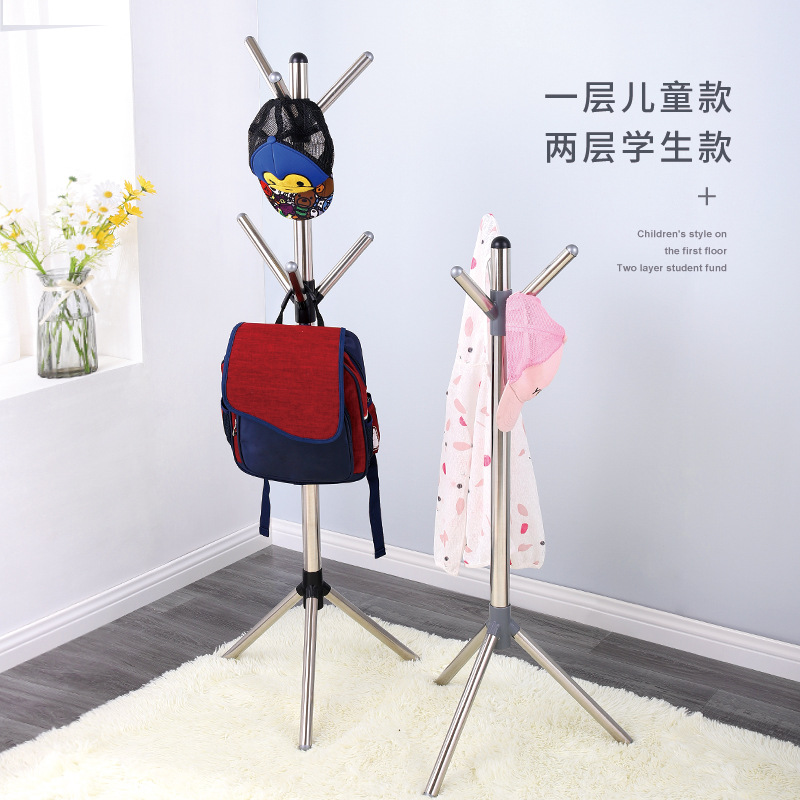Stainless steel floor-standing coat rack, simple living room, bedroom, creative floor-standing clothes rack, modern clothes rack, home storage