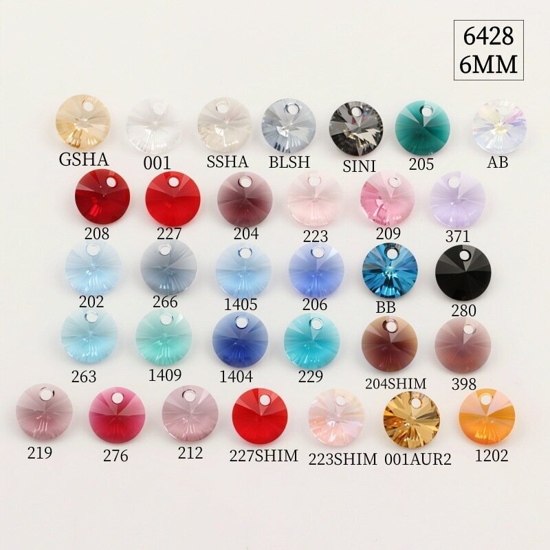 Austrian Crystal Ufo Beads Small Pendant DIY Bracelet Necklace Jewelry Accessories 6200 (6428) Multi-Color 6mm