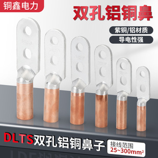 Double hole aluminum copper nose DLTS-16/50/120/400 aluminum copper nose inverted copper aluminum transition terminal