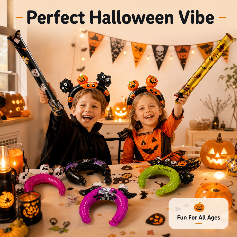 Nuevas diademas de Halloween, bastones, palos de animación, globos, artículos de Halloween, accesorios de decoración para fiestas, globos de aluminio image 3