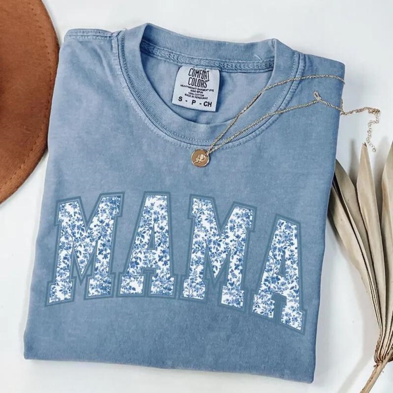 X 27108 Nana Blue Floral Sweatshirt Blue floral sweatshirt