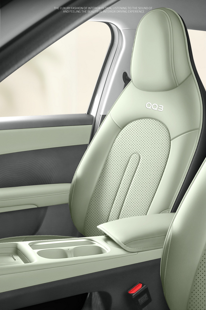 26 models of new energy Chery QQ3EV seat covers, full-cover car seat cushions, breathable perforated leather interior, modified seat covers