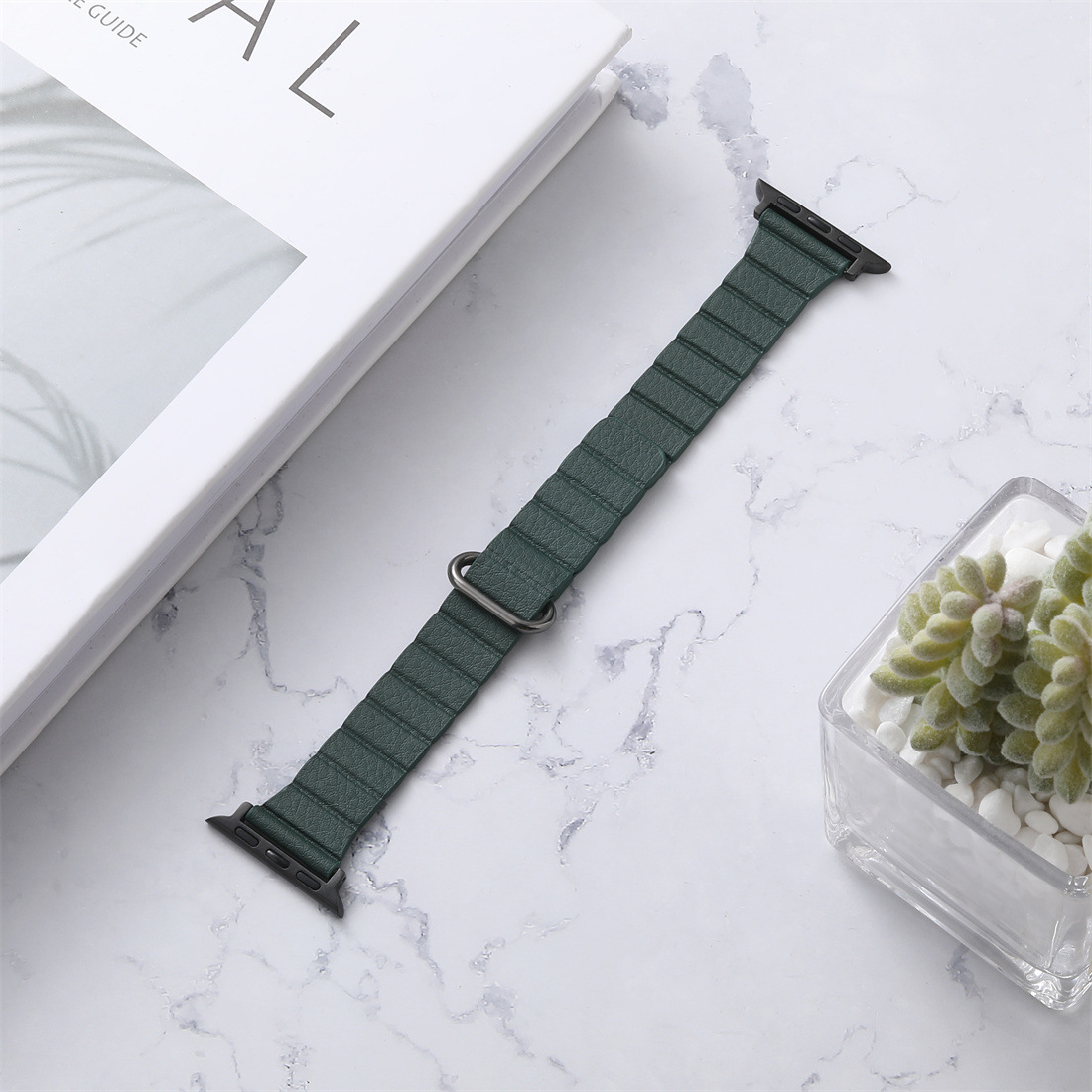 25g Weight Apple Smart Watch Magnetic Strap Classification Microfiber Leather Material Solid Color Pattern Casual, Fashion style Style Casual Fashion Style Solid Color Apple Smart Watch Magnetic Strap 2
