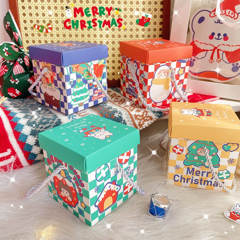 Картонная подарочная коробка с крышкой, упаковка для яблок, рождественская подарочная коробка, детская коробка для конфет, мелкие подарки оптом.