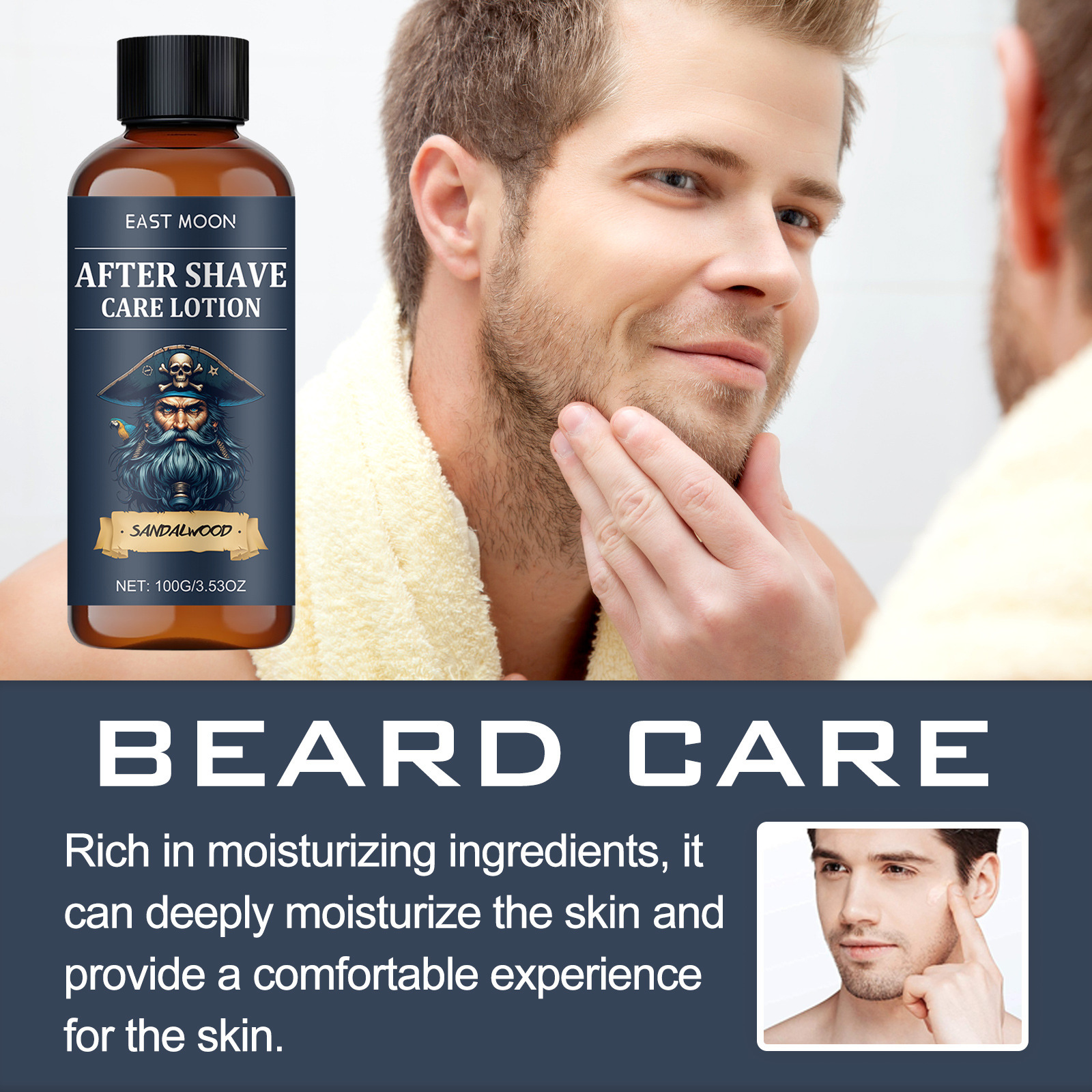 East Moon After-Shave Cream Refreshing Men's Facial After-Shave Care Moisturizing Moisturizing Gloss Care