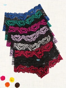 6 Pcs Floral Lace Briefs, See-Through Intimates Panties,
