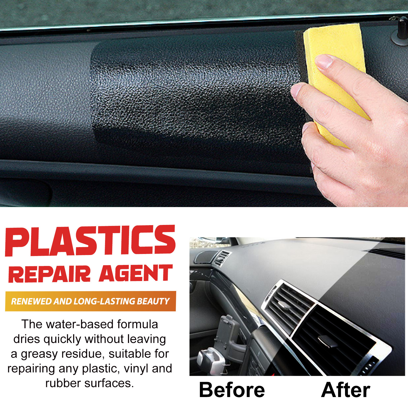 Rayhong Car Plastic Refurbishment Agent Car Leather Seat Interior Polishing, Stain Removal, Cleaning, Refurbishment and Maintenance Agent