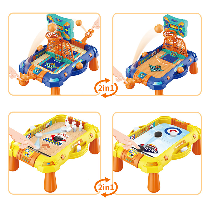Futbol de mesa infantil transfronterizo de ocio dos jugadores contra la mesa indoor y exterior de hockey sobre hielo de punta de dedo catapulta juguetes de mesa de baloncesto