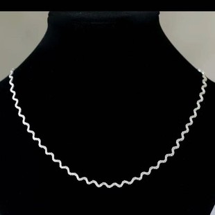S925 Silver Wavy Clavicle Necklace Korean Style Elegant Flash Elegant Simple Handmade Sparkling Neck Chain