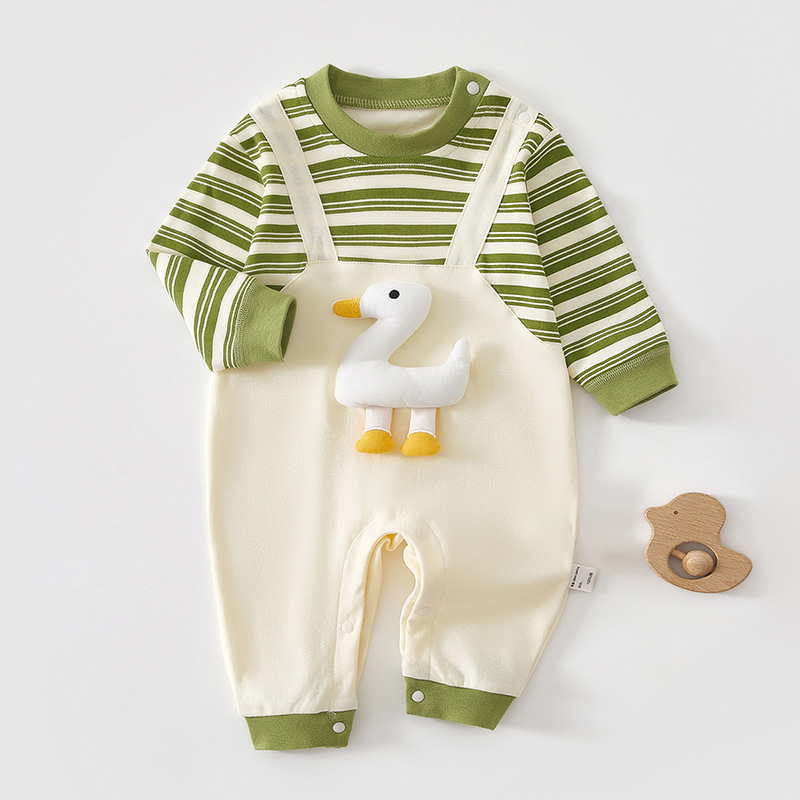 Spring and autumn pure cotton striped goose