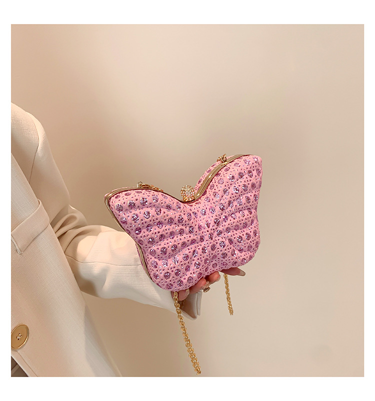 Women's Small Special Material Solid Color Butterfly Elegant Vintage Style Lock Clasp Evening Bag display picture 17