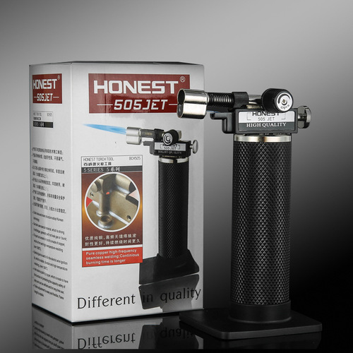 Baicheng direct windproof welding flame gun metal outdoor barbecue baking camping tools inflatable lighter manufacturer