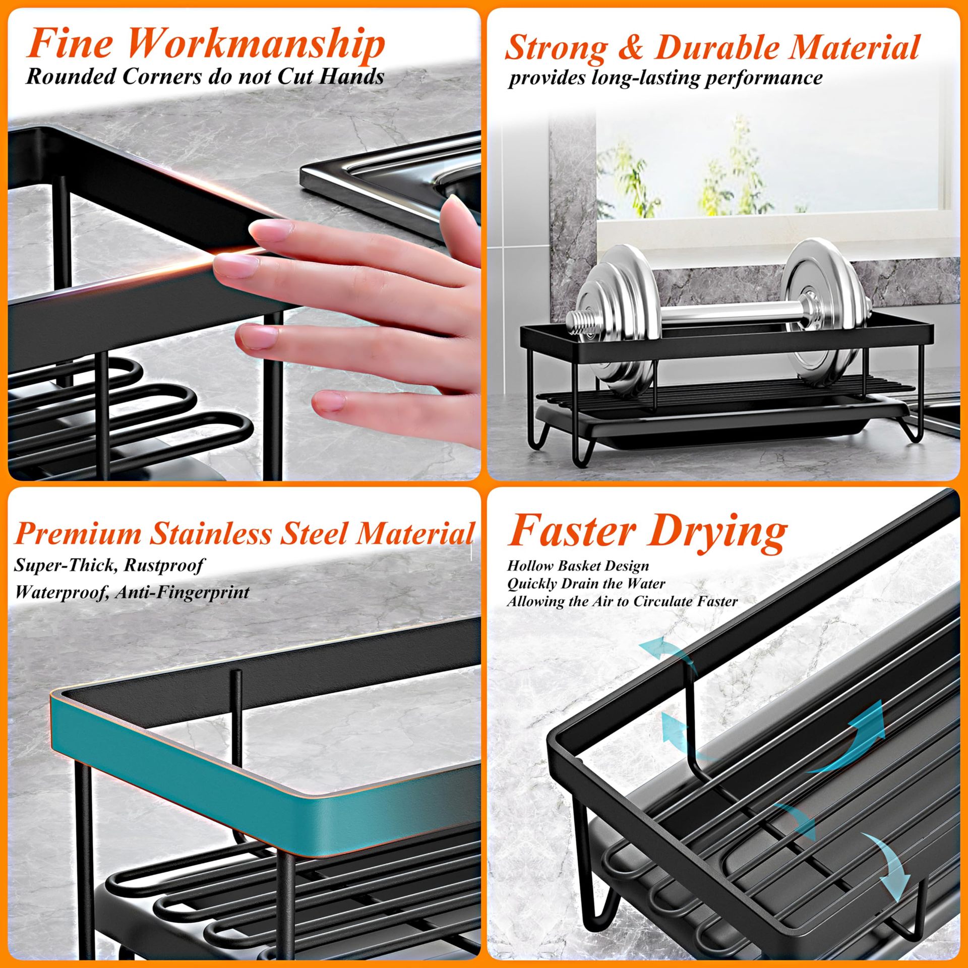 Fabricantes al por mayor lavabo de cocina estantes utensilios de cocina esponja lavavajillas cepillo de drenaje de cocina estante de almacenamiento