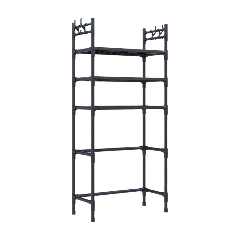 Lavadora multi-energía cinética simple multicapa de almacenamiento de gran capacidad estante de almacenamiento doméstico ahorro de espacio sin agujeros de perforación y espesamiento image 6