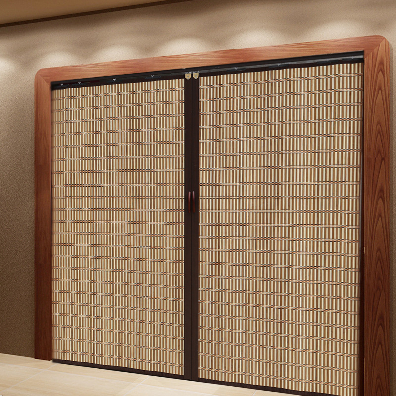 Bamboo Folding Sliding Door Curtain Partition Curtain Bamboo Door Curtain Bamboo Curtain Sliding Door Invisible Door Simple Roller Blind