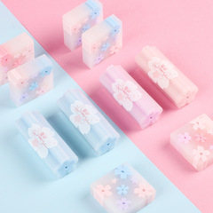 Deli Sakura Eraser, debris-free jelly sandwich like leather eraser, transparent creative like leather cuttable eraser