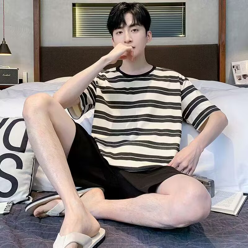 2026 comercio exterior transfronterizo verano estilo coreano de dibujos animados hombre simple relajado ocio de manga corta traje de ropa para el hogar se puede usar fuera