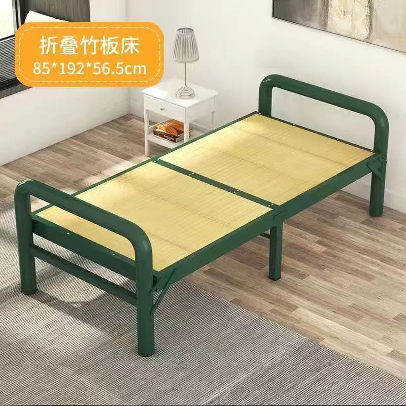 家庭用シングルダブル昼寝竹ベッド竹無垢材ハードボードベッドシンプルな強化クールベッド折りたたみベッド|undefined