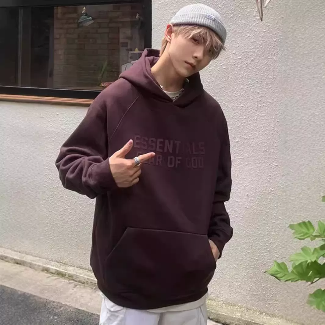 essentials高街潮牌新款毛圈连帽衫秋冬季男女情侣卫衣
