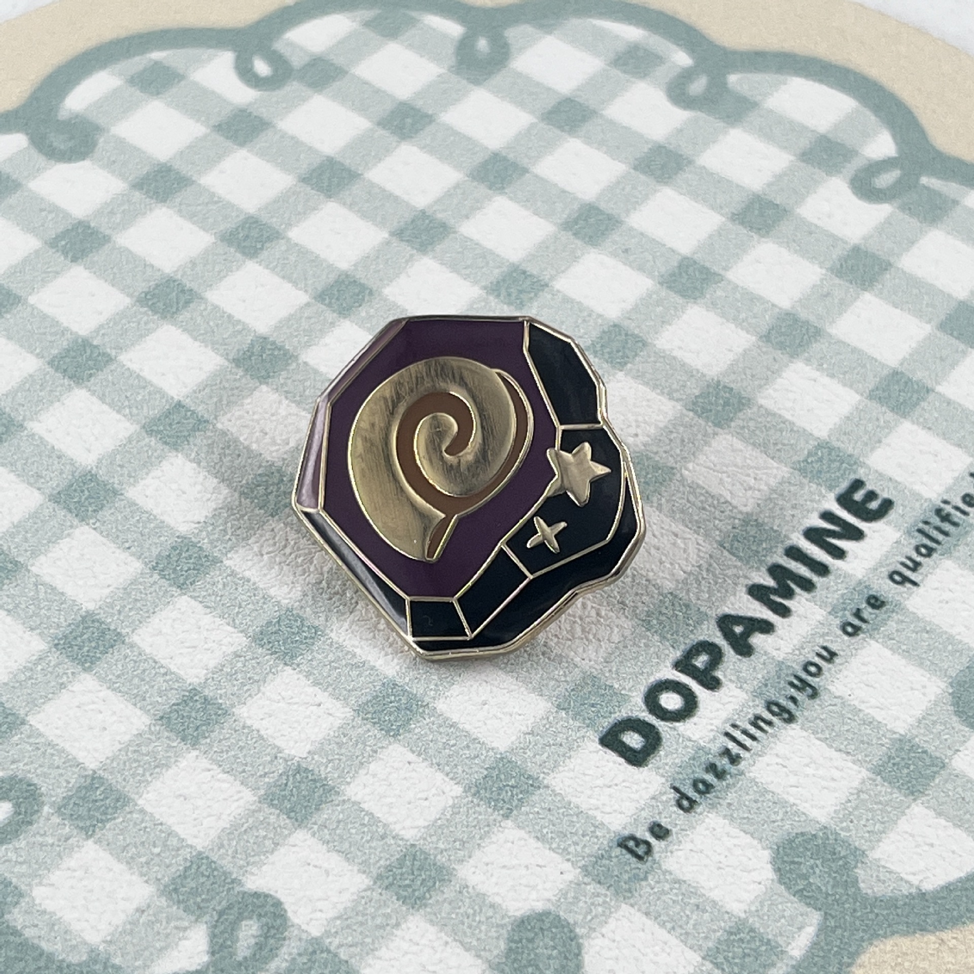 Genshin Impact Thunder Element God's Eye Metal Badge Inazuma Spiral Logo Enamel Brooch Game Peripheral Accessories