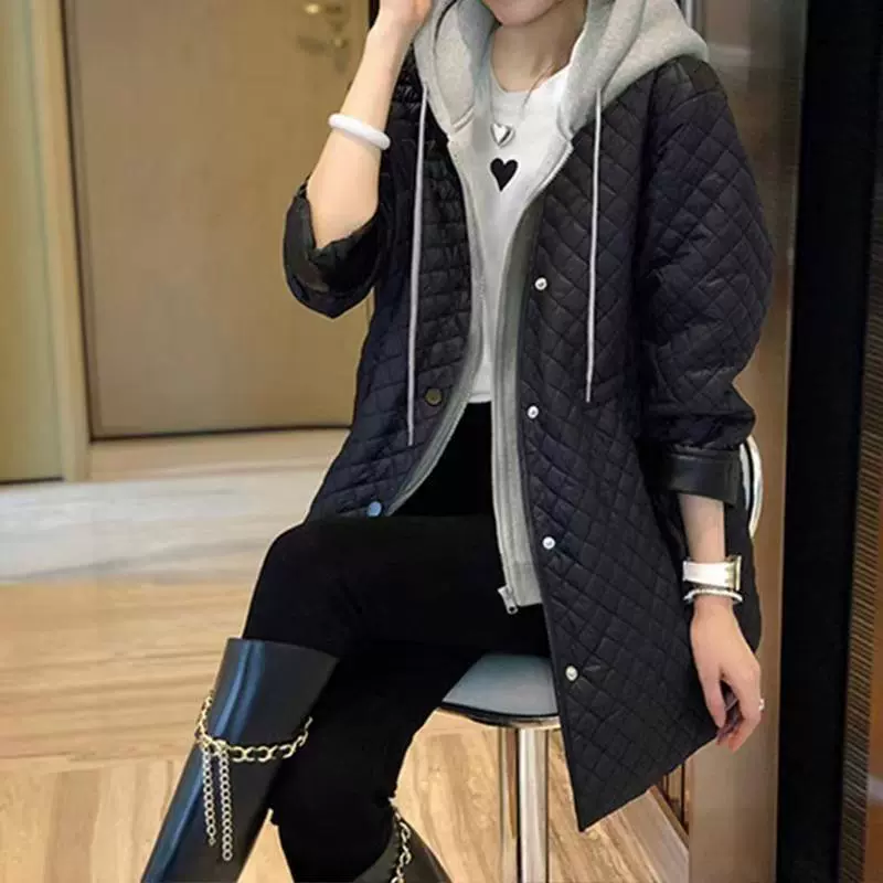Зимняя модная легкая и тонкая пуховик с капюшоном, городской стиль, slim fit