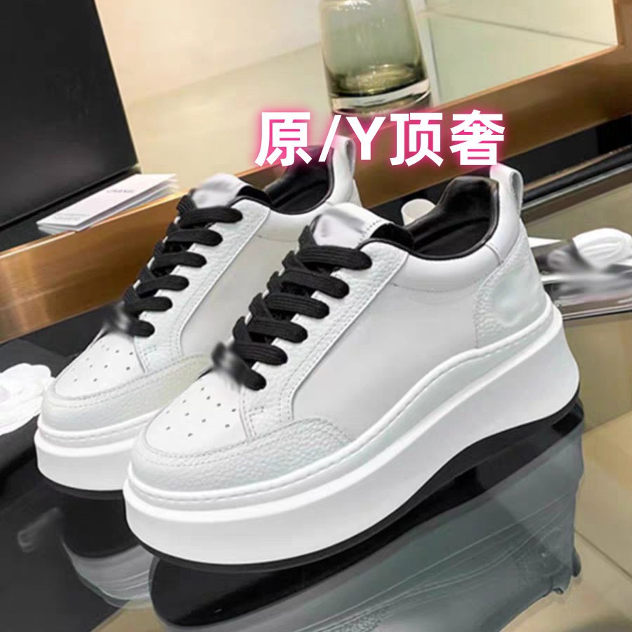 Genuine Leather Thick-Soled Versatile White Shoes for Women 2025 Summer New Platform-Soled Sports and Casual Shoes Panda Shoes for Women