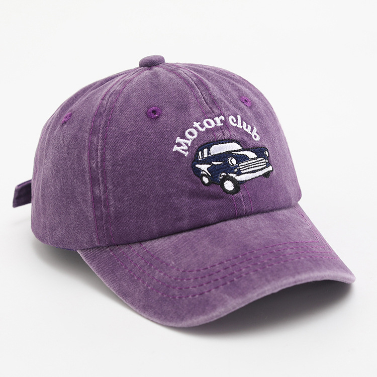 Estilo coreano niños coche bordado gorra de béisbol superior suave chico guapo todo partido lavado angustiado chica ala ancha gorra de pico