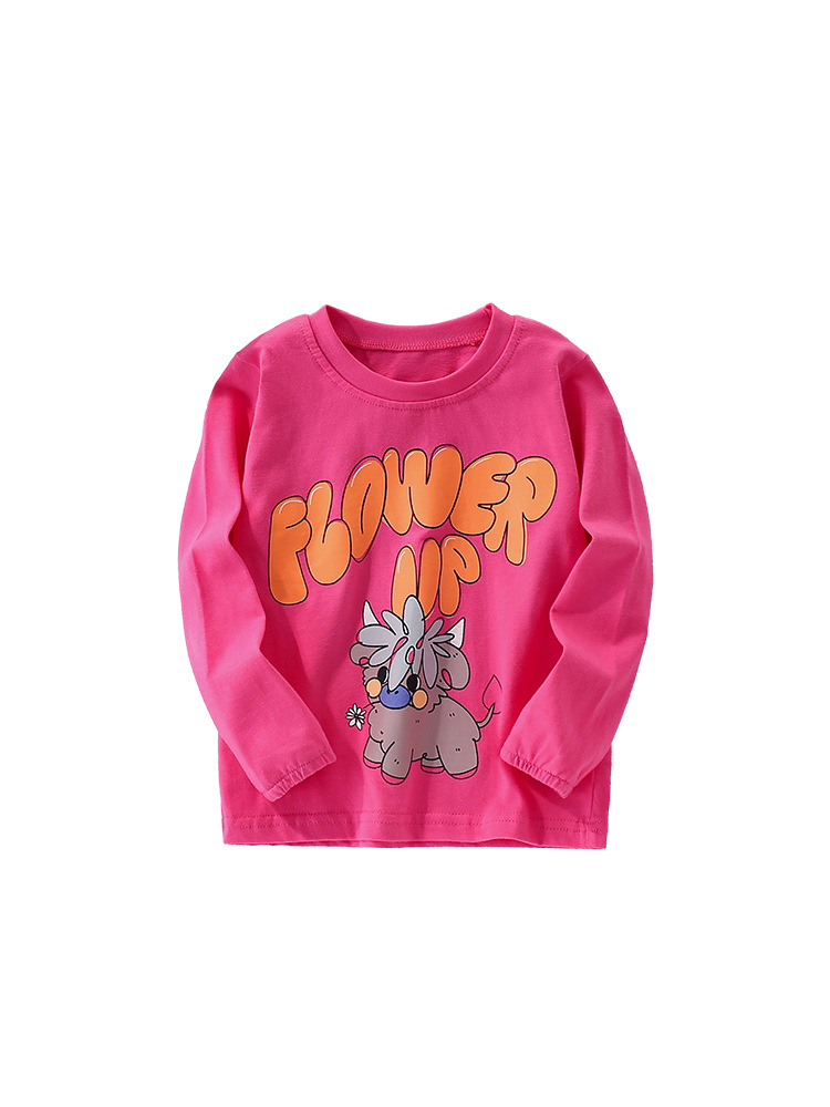 Camiseta de niña malwee transfronteriza otoño e invierno camisa de cuello redondo para niños europeos y americanos