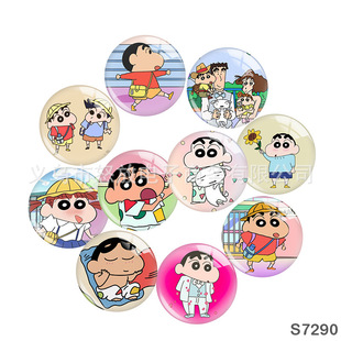 Cartoon Japanese comic series time gem crystal glass round patch crystal patch refrigerator magnet jewelry accessories