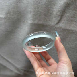 厂家批发新坑翡翠玻璃种水沫玉天青冻手镯石英岩玉高冰玉手镯玛瑙