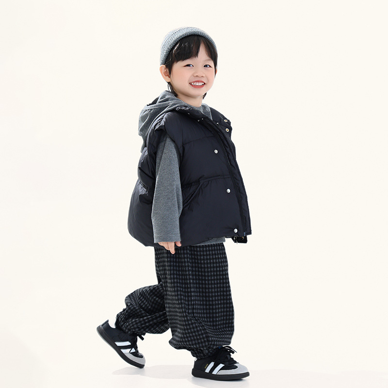 Changguo Clothing Boys' down Vest Children's Winter New Style Warm Jacket for Young Children 90% White Duck down Vest
