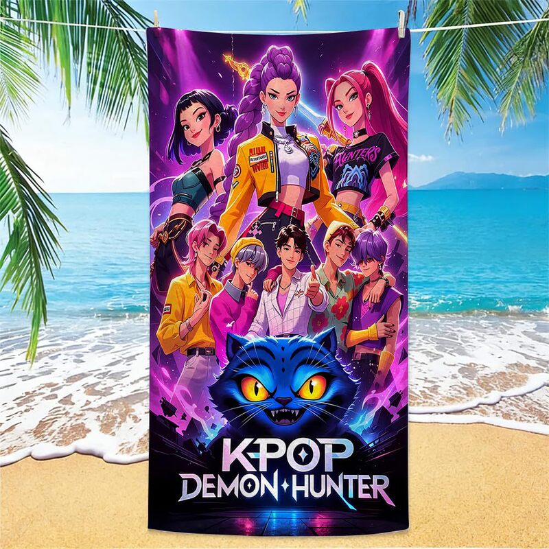 Amazon's Popular Kpo Demon Hunter Movie Poster Beach Towel, Gift Towel for Friends and Sisters