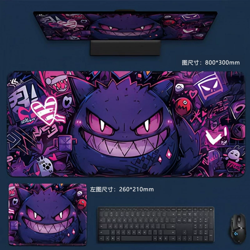 Новый Покемон Gengar Большой Коврик для мыши - Толстый дизайн для ноутбуков и клавиатур от