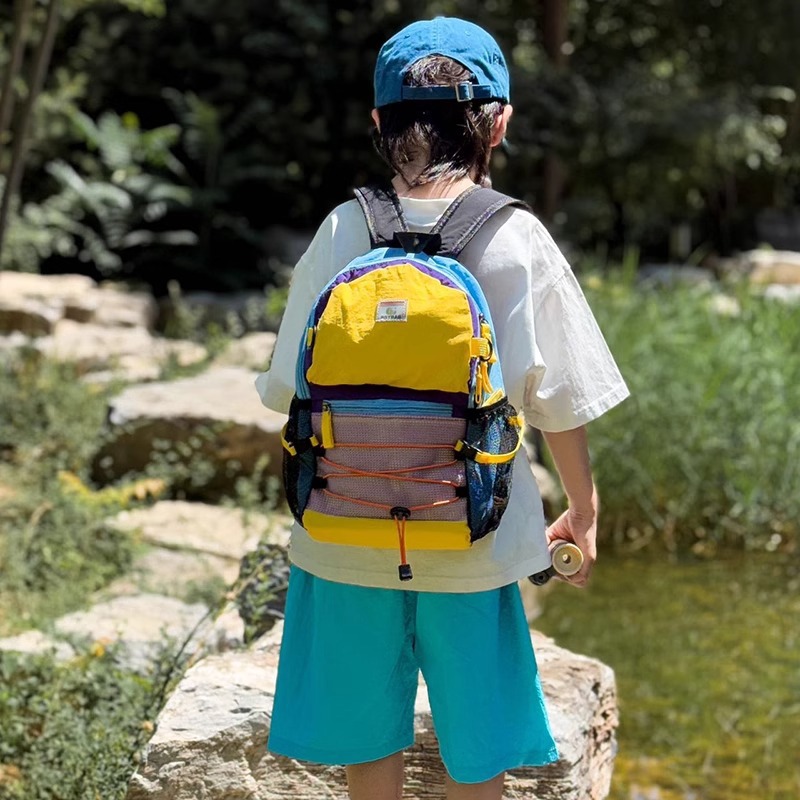 Color contrastante mochila para niños, niños y niñas, viajes de moda cool, mochila de montaña ligera, mochila para bebés, jardín de infantes