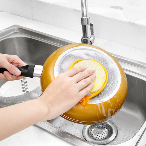 Yuanbao towel dishwashing brush double-sided oil Yuanbao towel absorbent rag kitchen cleaning dishwashing sponge scouring pad sponge wipe
