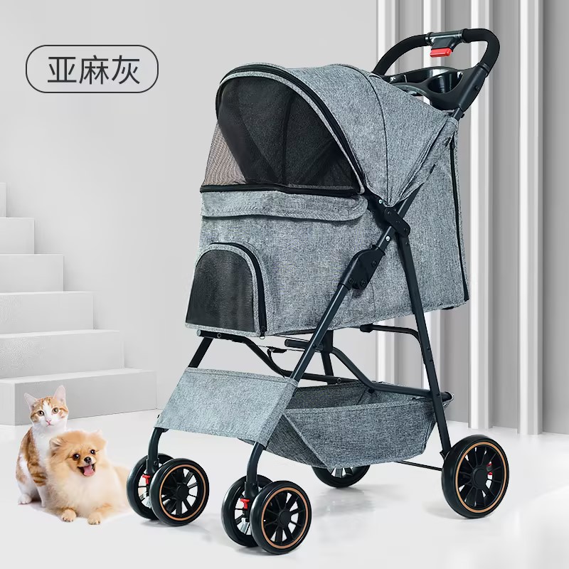 Carrito Ligero para Mascotas Metal Plegable para Perros y Gatos