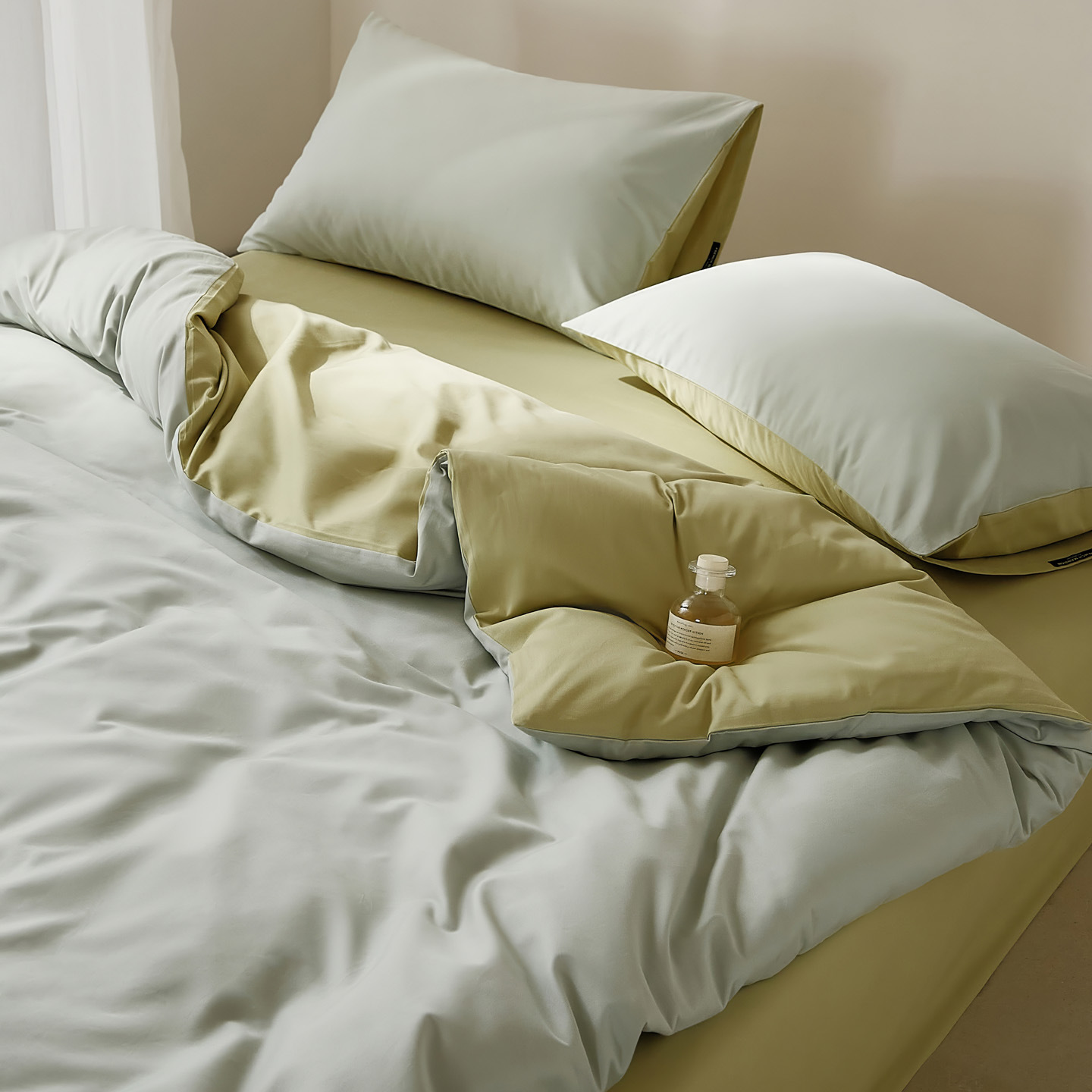Yunqi-vanilla clear sky / 0.9-1.2m bed [sheet type] three-piece quilt cover 150*200cm sheets 180*230cm pillowcase 48*74cm