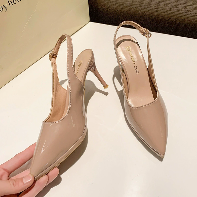 Summer footwear high heels, fashionable sexy sandals pointy toe, Korean style