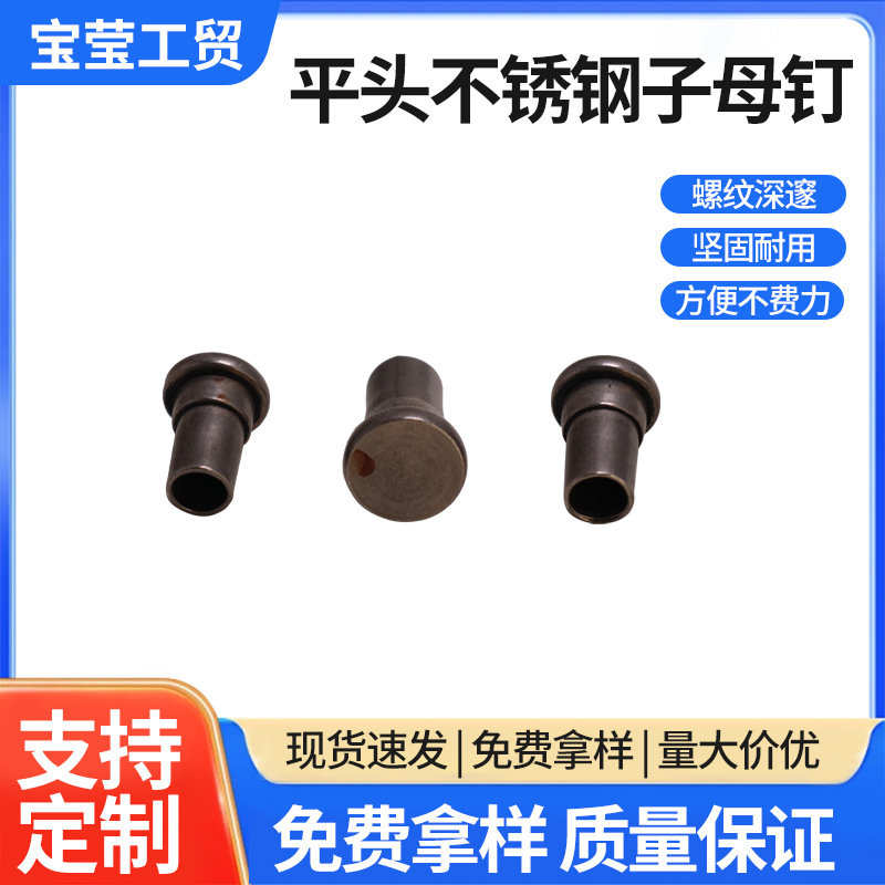 敲击式平头不锈钢铆钉非标台阶铆钉不锈钢子母钉平头实心铆钉批发
