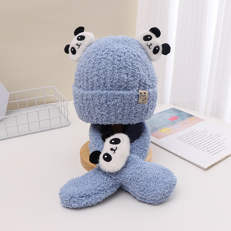 Kid's Cute Panda Wool Cap display picture 2