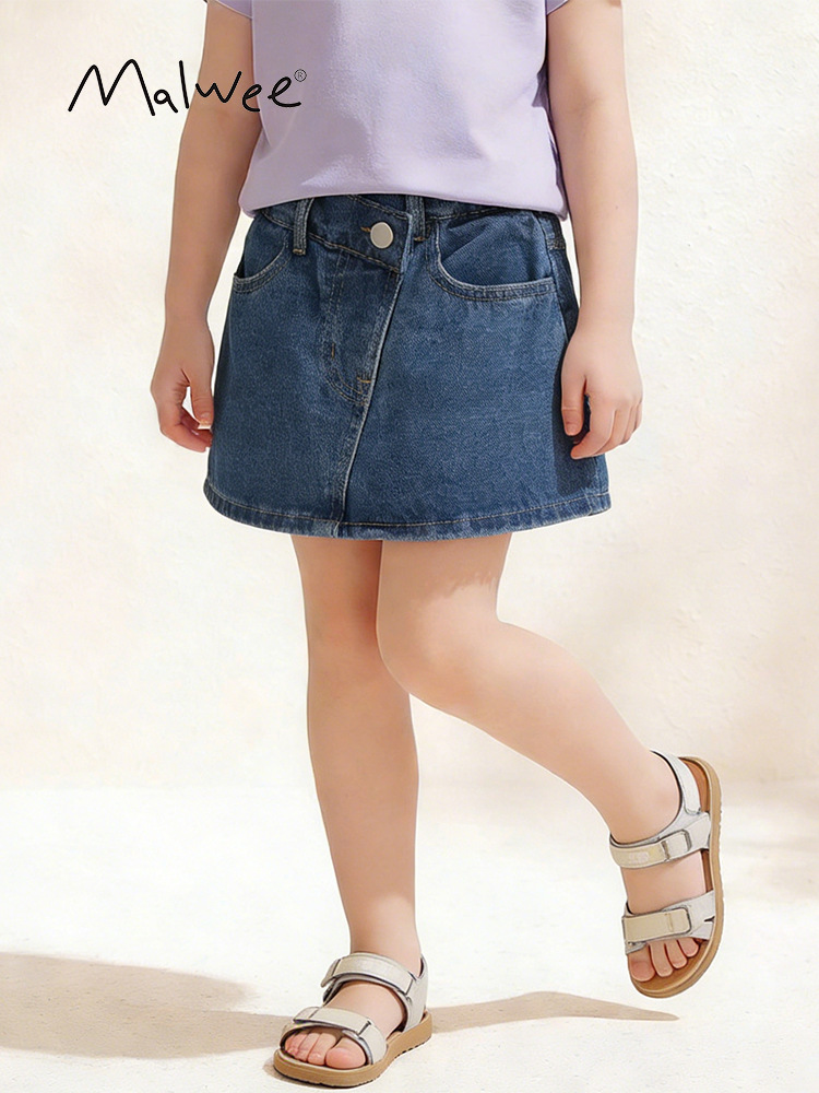 Malwee transfronterizo niñas jeans de verano nuevo estilo europeo y americano para niños pequeños lindos pantalones calientes de niña ropa infantil