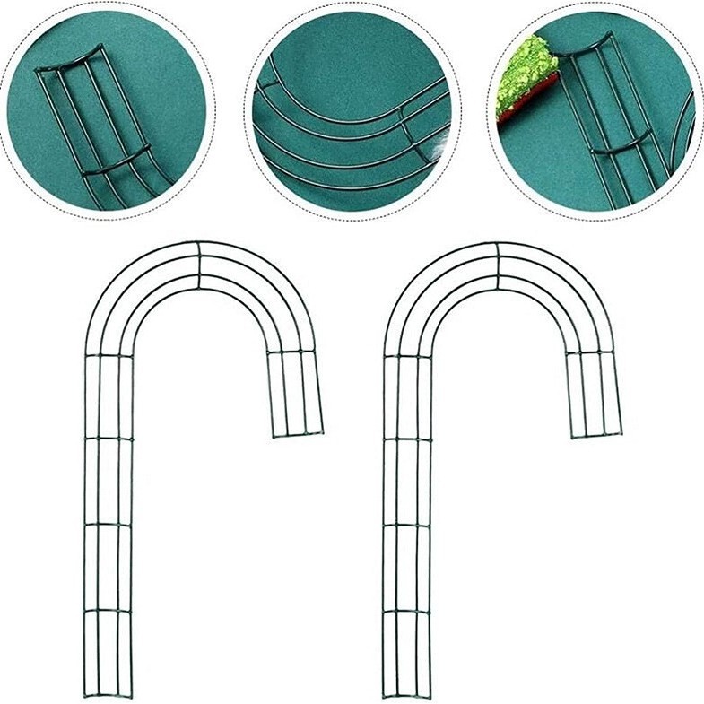 Anillo de hierro de la guirnalda de Navidad en forma de J decoración de la guirnalda 16 pulgadas muleta hierro arreglo floral anillo de hierro