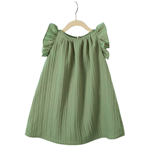 Children's dress, stylish and cute, solid color sleeveless children's dress, Korean style children's princess dress