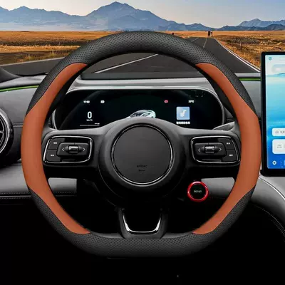 Steering wheel cover, TT model: car interior modification - black-and-orange-set-of-thin-garments